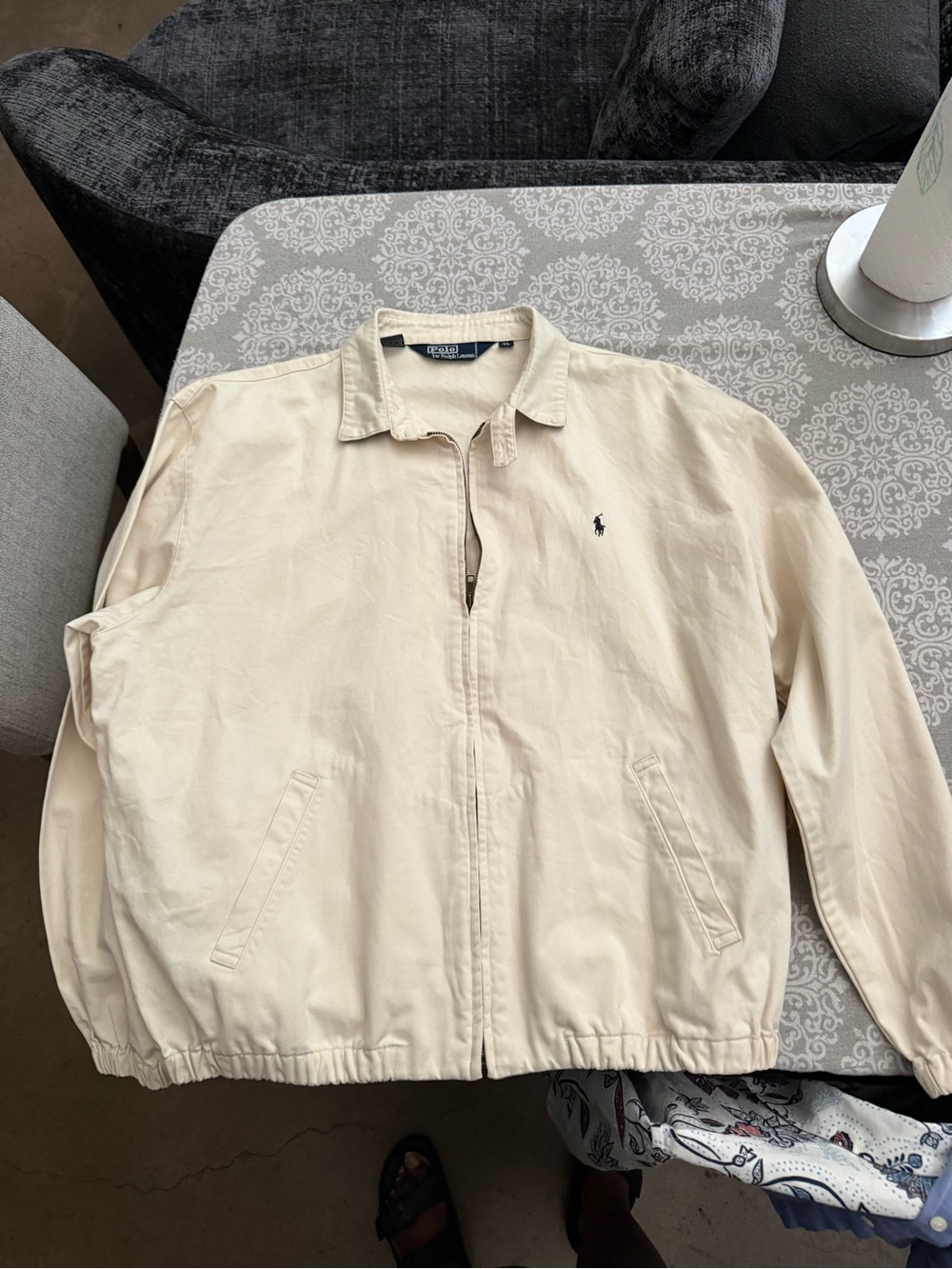 Ralph Lauren Men’s Light Cream Zip  Jacket